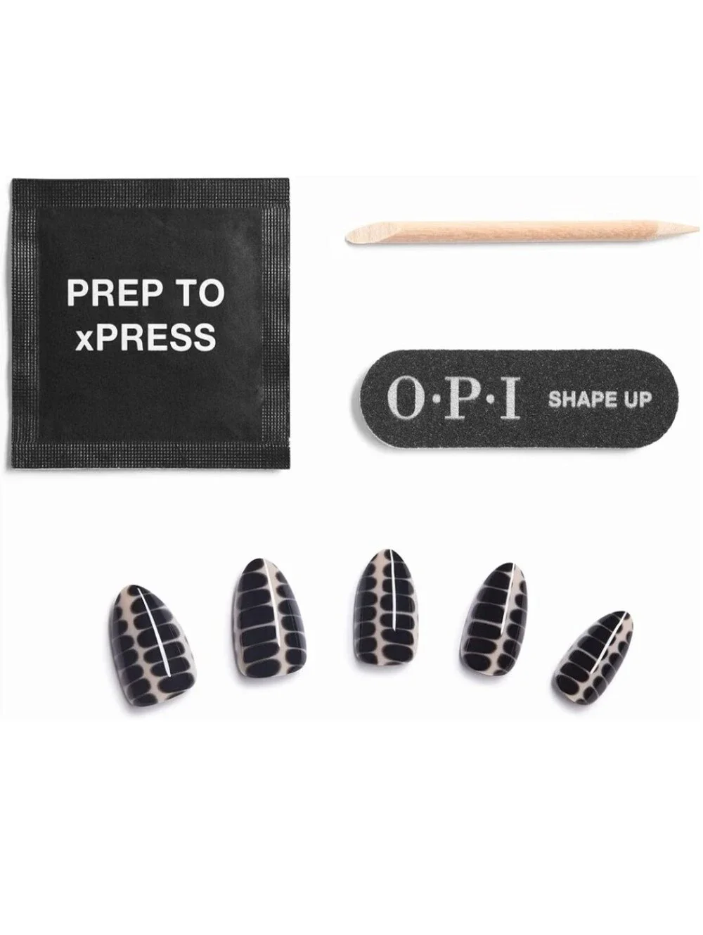 OPI Black and White Hiss & Tell Press-On Nail Set
